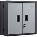 VEVOR Foldable Wall Cabinet, Metal Garage Cabinet Wall Mounted 26 Small Cabinet 240 LBS Loading Capacity Adjustable Shelf Magnetic Door File Locker For Garage Office Home Black