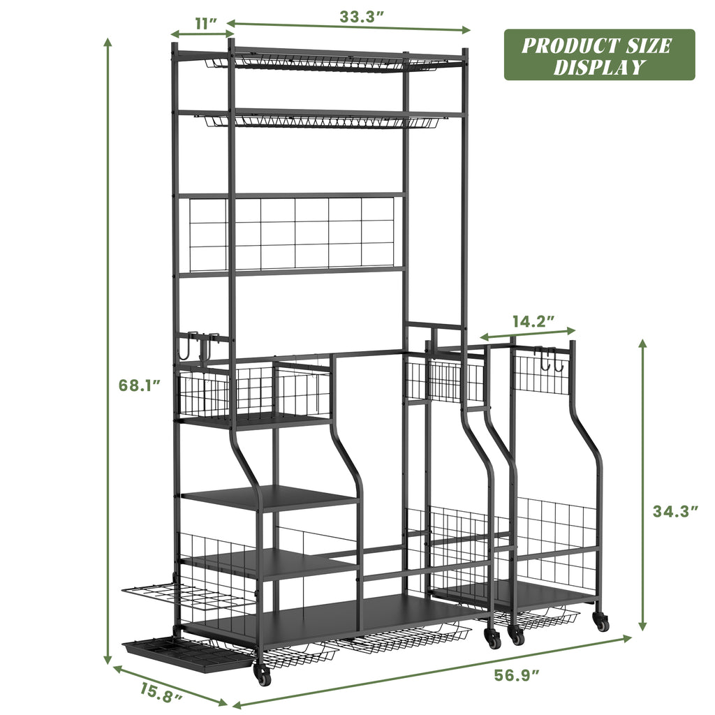 Golf Bag Storage Garage Organizer,Golf Club Bag Storage Rack For Garage, Extra Storage Rack For Golf Clubs,Golf Bag Organizer Fit For Garage,Shed,Basement