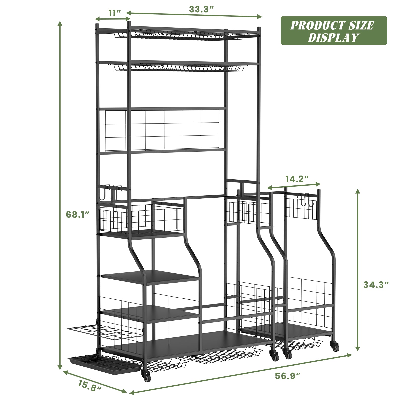Golf Bag Storage Garage Organizer,Golf Club Bag Storage Rack For Garage, Extra Storage Rack For Golf Clubs,Golf Bag Organizer Fit For Garage,Shed,Basement