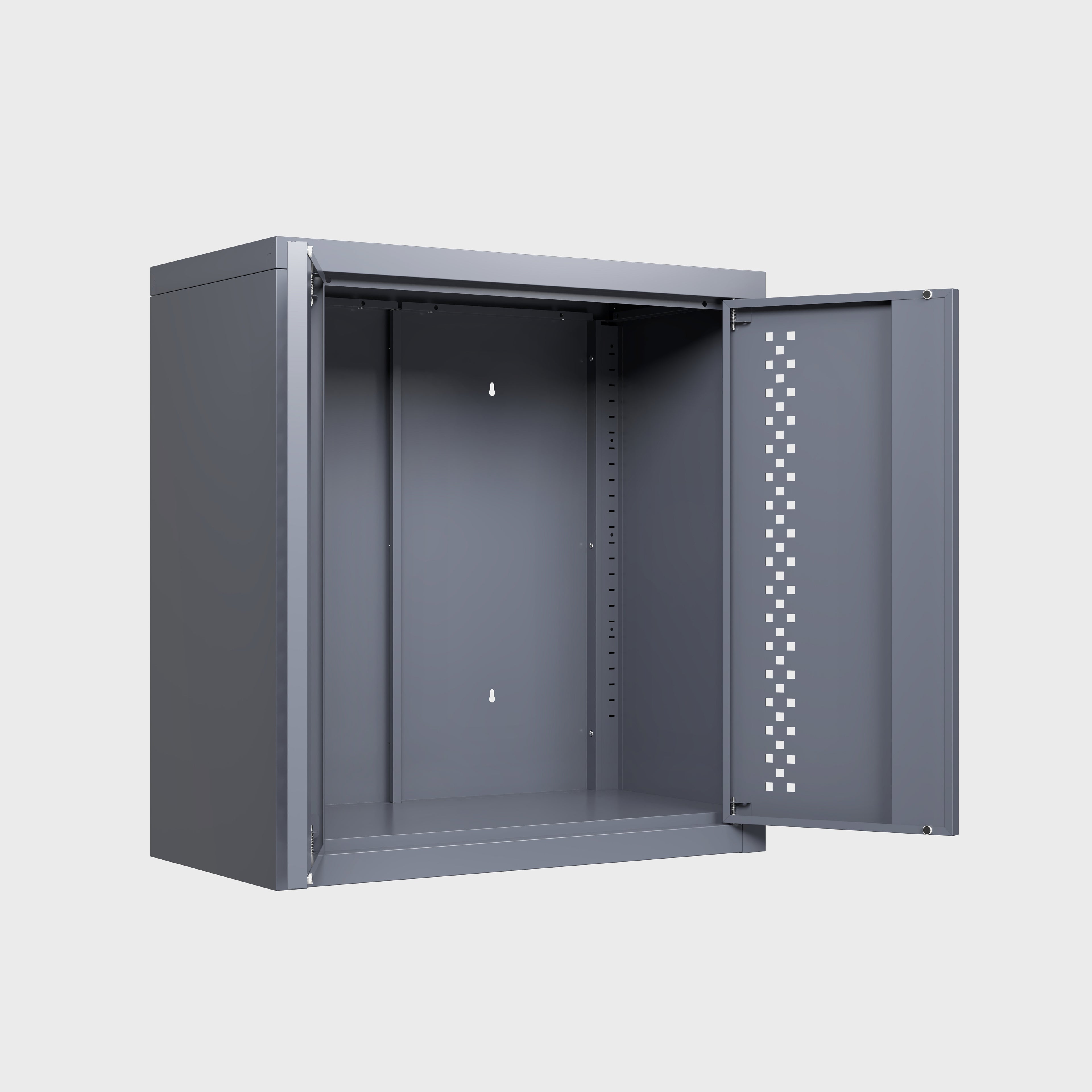 Metal Garage Cabinet With Door, Wall-mounted Storage Cabinet, Floating Tool Cabinet For Basements, Kitchens, And Warehouses  Gray, 13.77 H