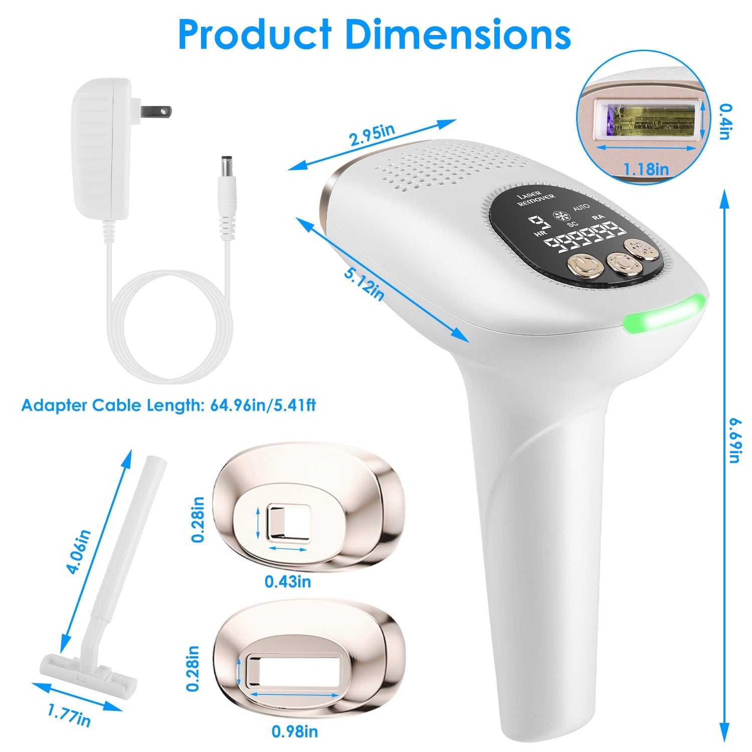 3 In 1 Ice Cooling Laser Hair Removal Painless Permanent At-Home IPL Hair Removal With 999,999 Flashes 9 Energy Levels 2 Modes For Armpits Legs Arms Bikini Line