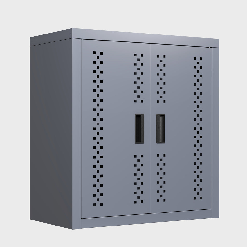 Metal Garage Cabinet With Door, Wall-mounted Storage Cabinet, Floating Tool Cabinet For Basements, Kitchens, And Warehouses  Gray, 13.77 H