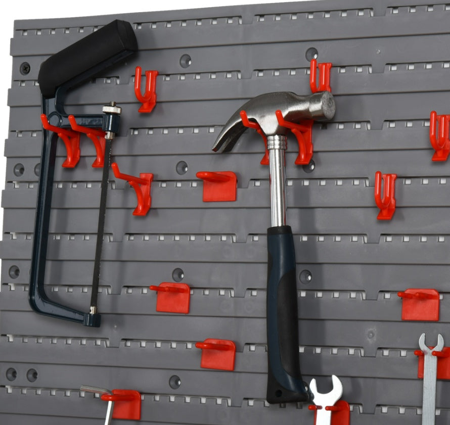 DURHAND Tool Organizer Wall Mounted With 54 Piece Pegboard And Shelf 50 Hooks, DIY Garage Storage With Strong Loading Capacity