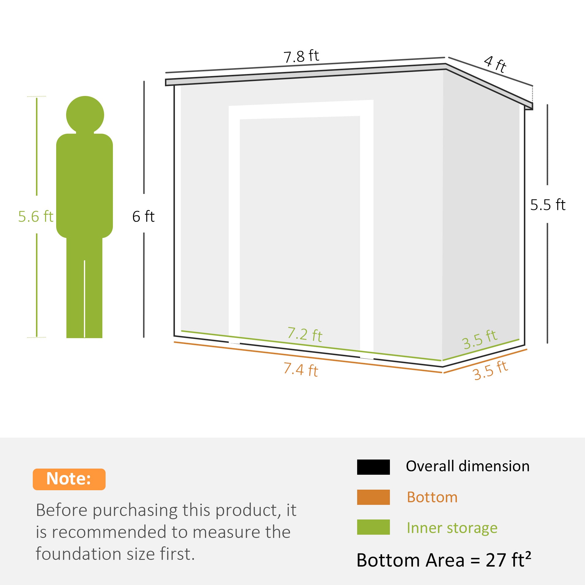 8' x 4' Plastic Outdoor Storage Shed with Floor, Window, Lockable Doors and Vents for Backyard Patio Lawn, Light Brown