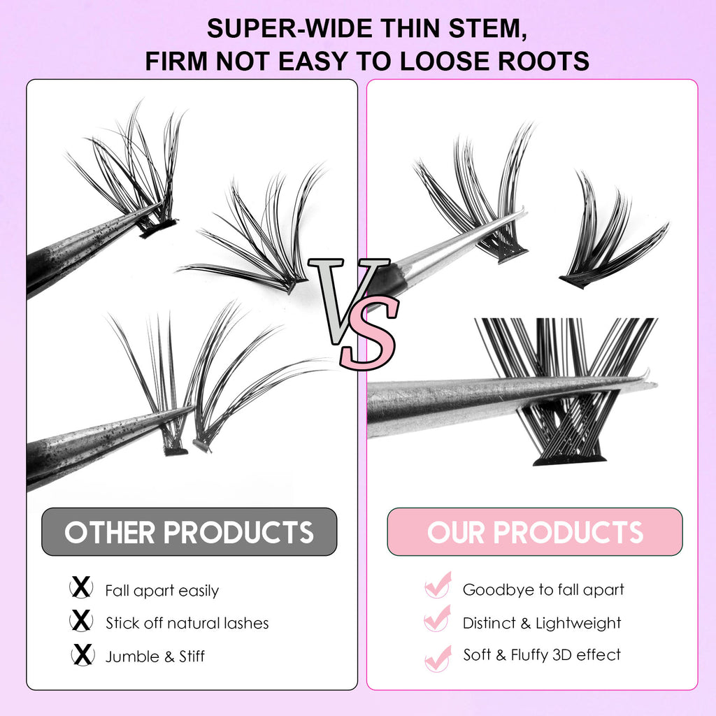 12 Rows Of 30D Plus 40D Clusters Of 240 Segmented Lashes Set