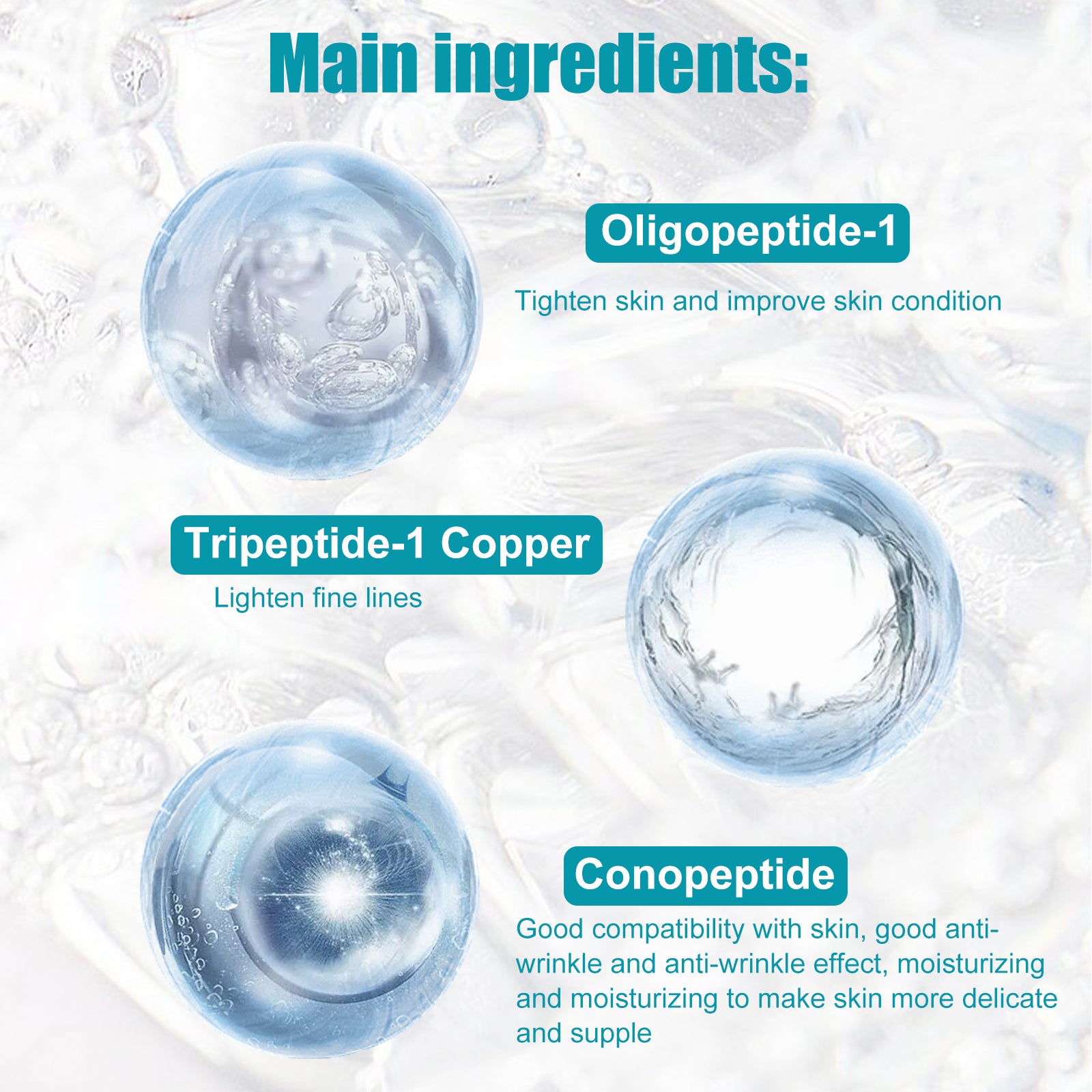 EELHOE Hydroconus Peptide Anti-Wrinkle Serum, Skin Repair Crow's Feet Law Firming Wrinkles And Beautifying Skin
