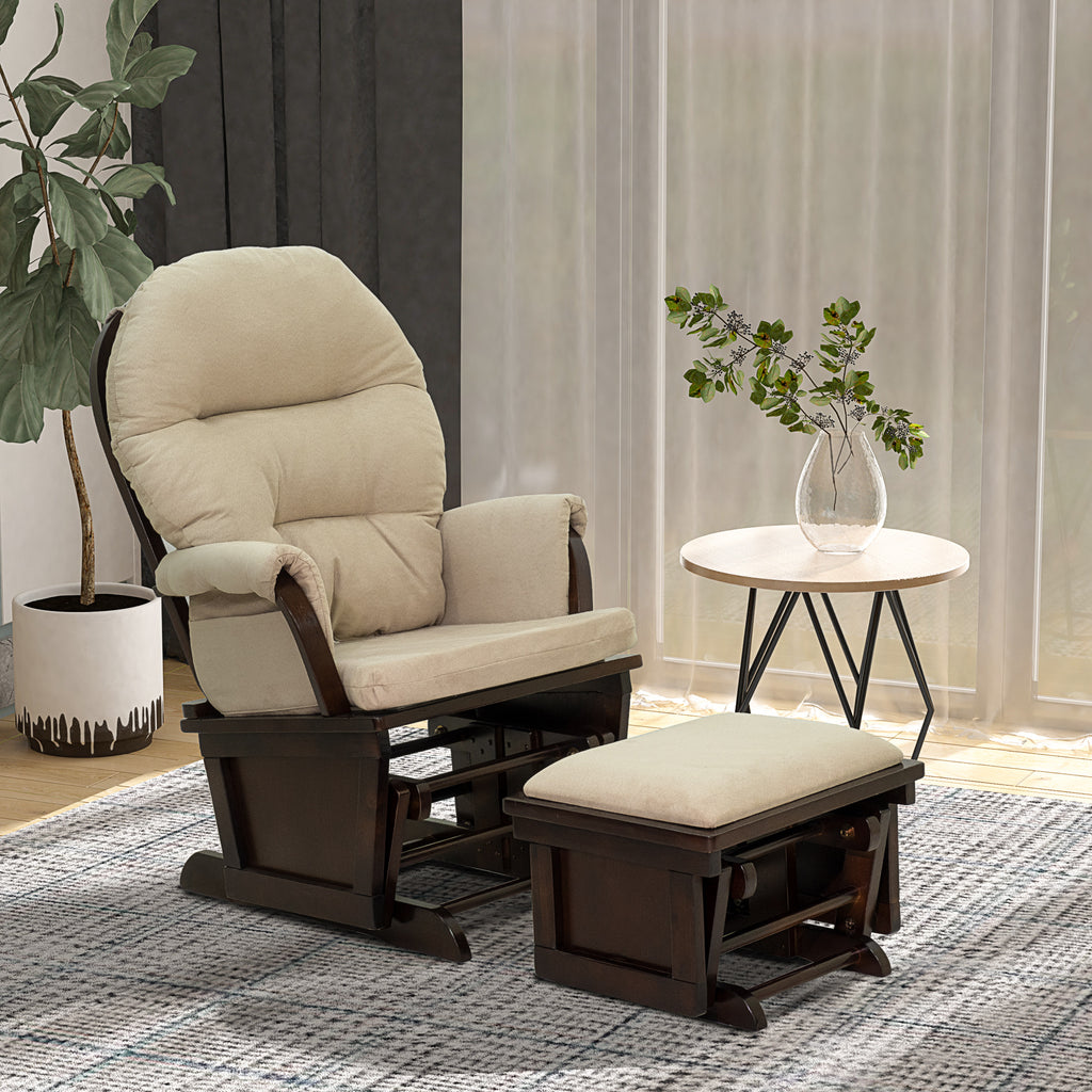 Nursery Glider Rocking Chair with Ottoman