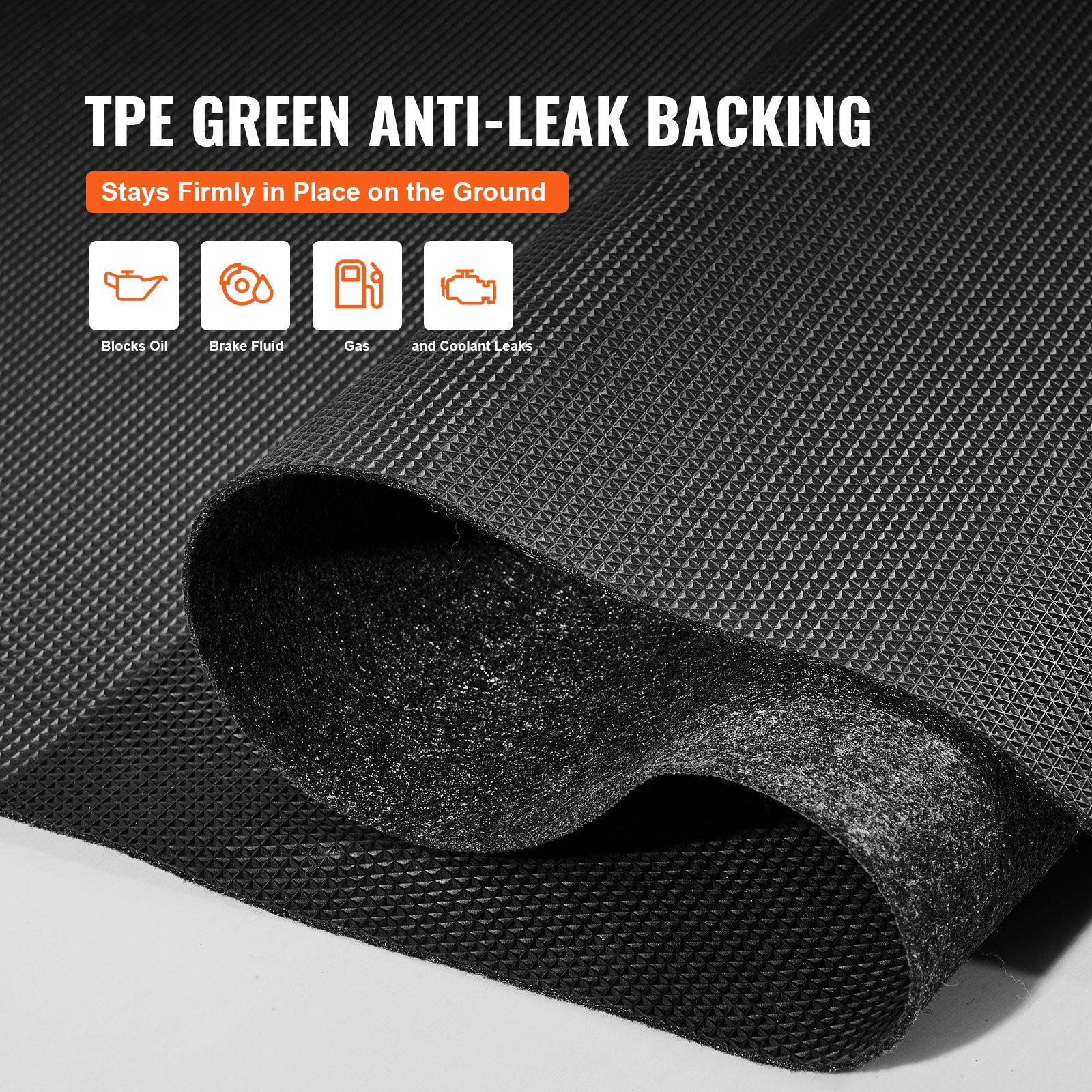 Garage Floor Mat, 7.6'x19' Waterproof Protection From Water,Snow, Rain,Mud And Oil For Cars, Non-slip Heavy Duty Containment Mat With TPE Anti-Leak Backing & Easy To Clean & Cuttable