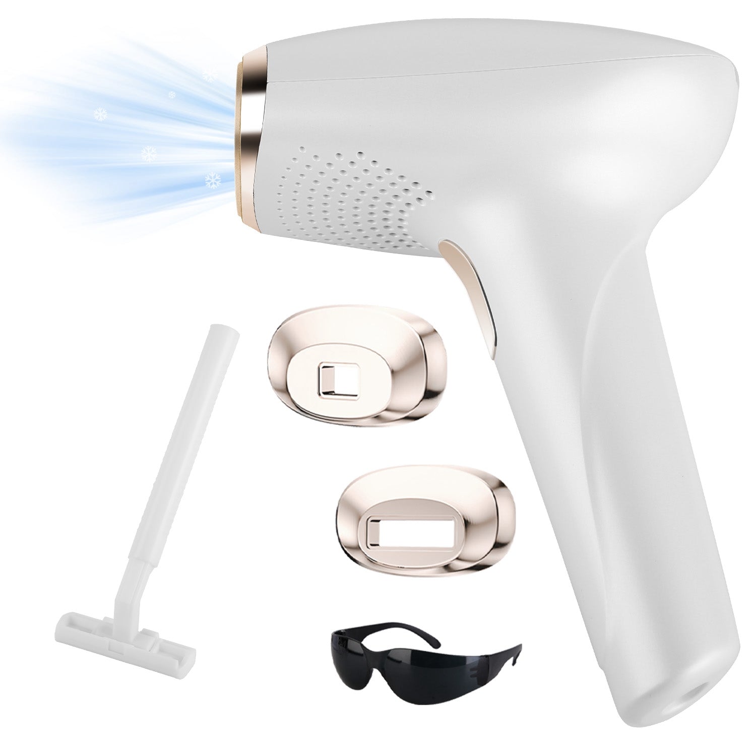 3 In 1 Ice Cooling Laser Hair Removal Painless Permanent At-Home IPL Hair Removal With 999,999 Flashes 9 Energy Levels 2 Modes For Armpits Legs Arms Bikini Line